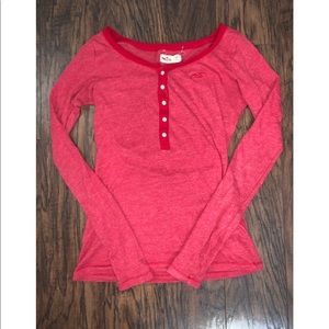 Hollister Red Long Sleeve Shirt